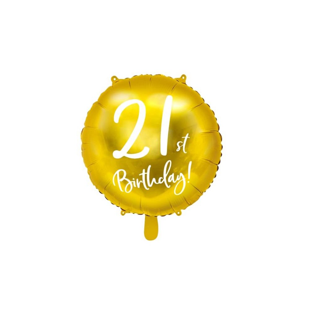 Balão Foil 21 anos Dourado (1 ud)
