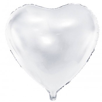 Globo Corazón blanco metalizado 45 cm