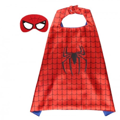 Capa Spiderman Roja Con Antifaz (1 ud)