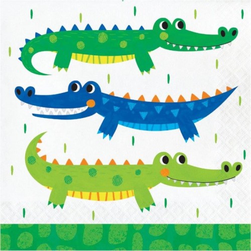 Guardanapos Crocodilo grandes (16 uds)