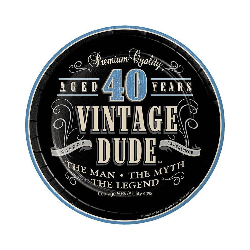 Pratos 40 anos Vintage (8 uds)