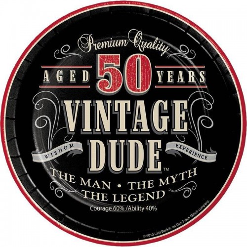 Pratos 50 anos Vintage (8 uds)