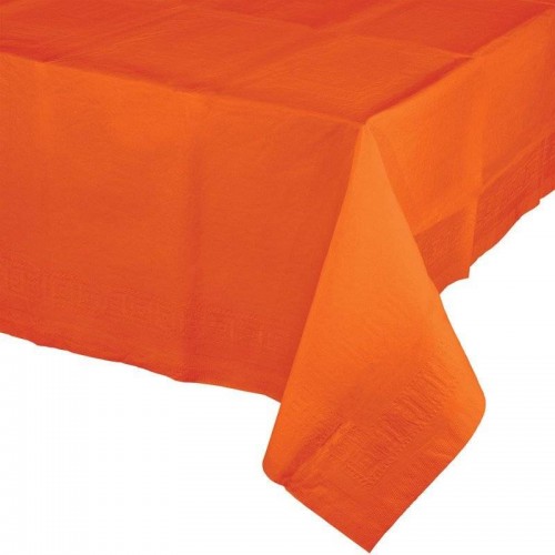 Toalha de mesa de papel forrado com plástico cor laranja