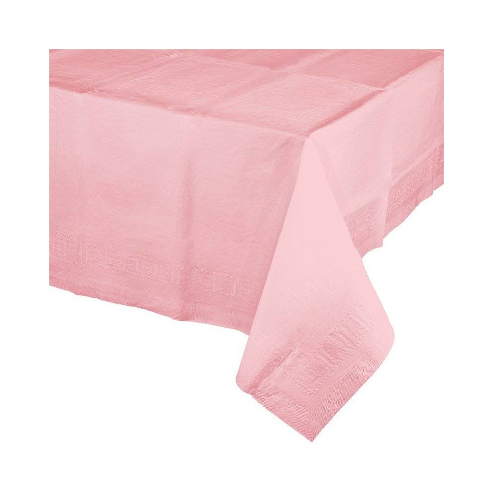 Toalha de Mesa de Papel Forrado com Plástico Cor Rosa classic