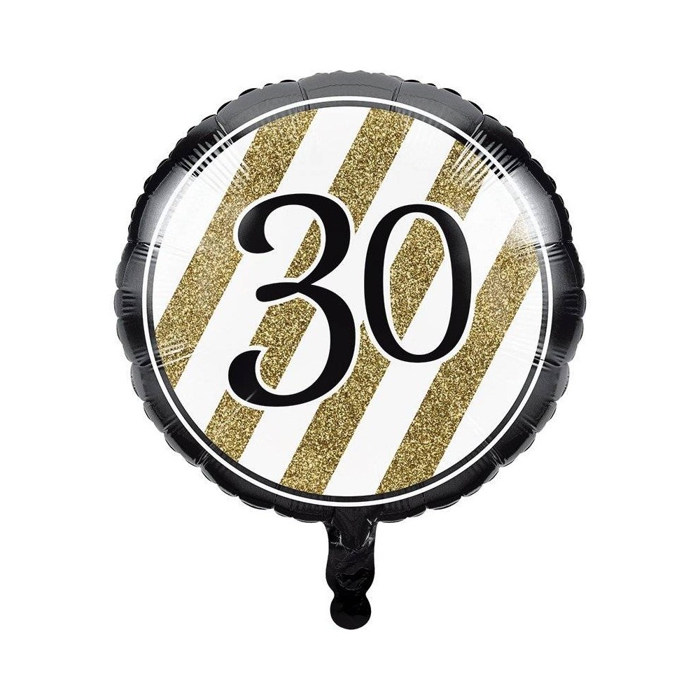 Balão Foil 30 anos Dourado e preto