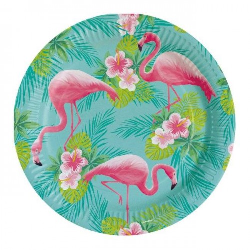 Pratos Flamingos 23 cm (8 uds)