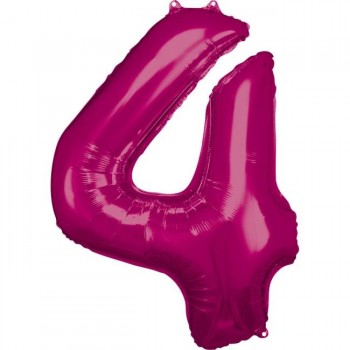 Globo número "4" Fucsia 83- 86 cm  (1 ud)