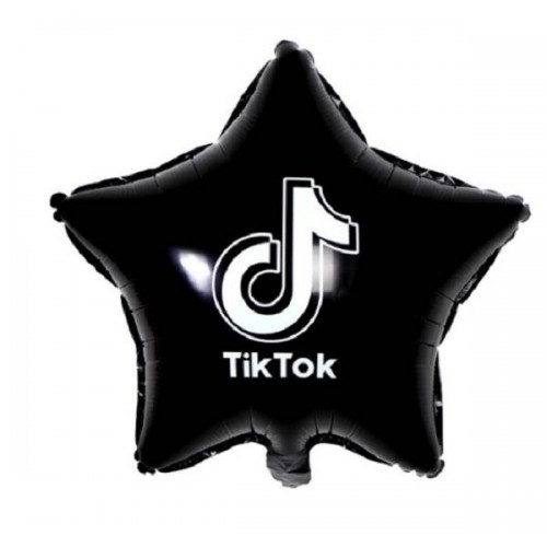 Globo Foil estrella negro Tik Tok (1 ud)