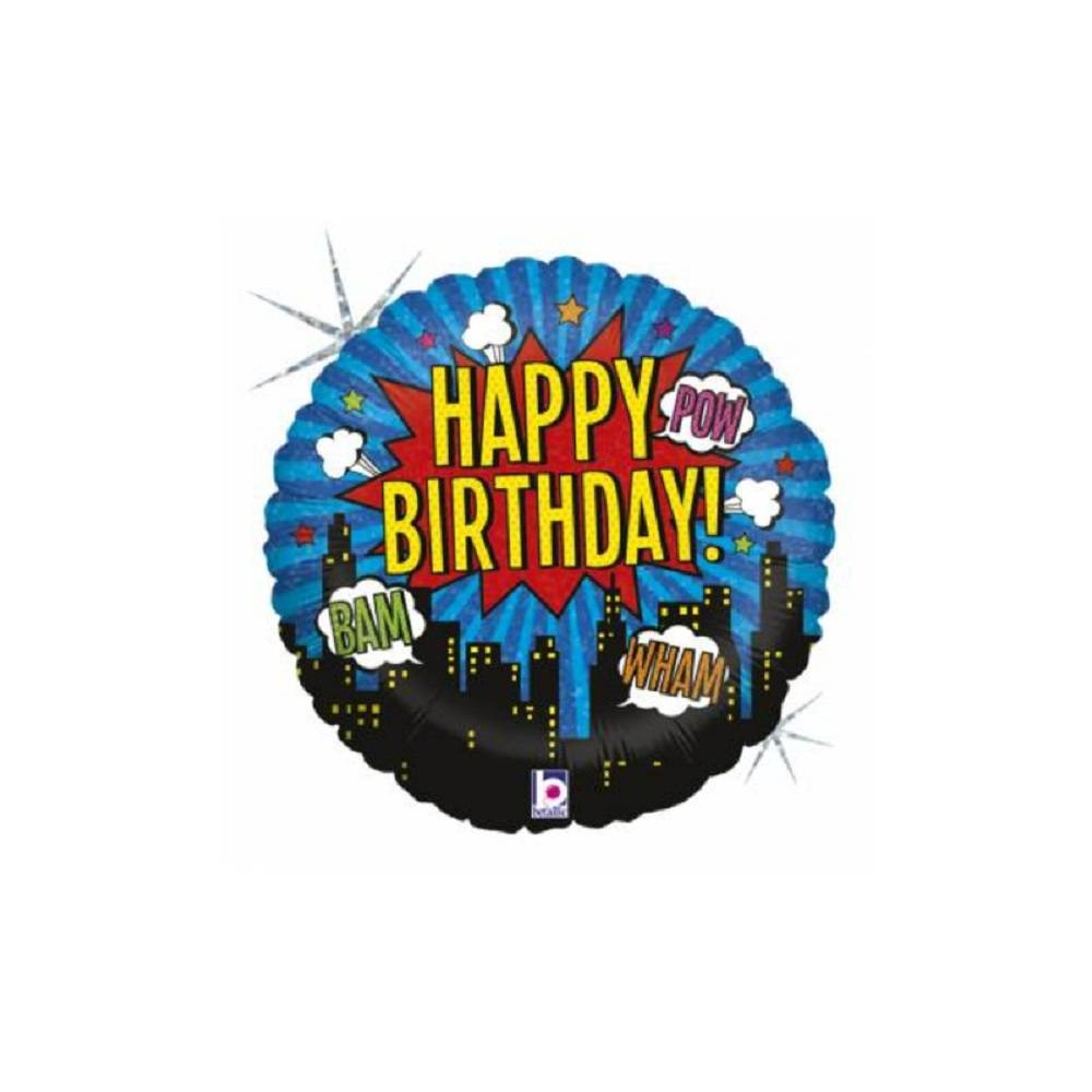 Balão "Happy Birthday" Super Herois