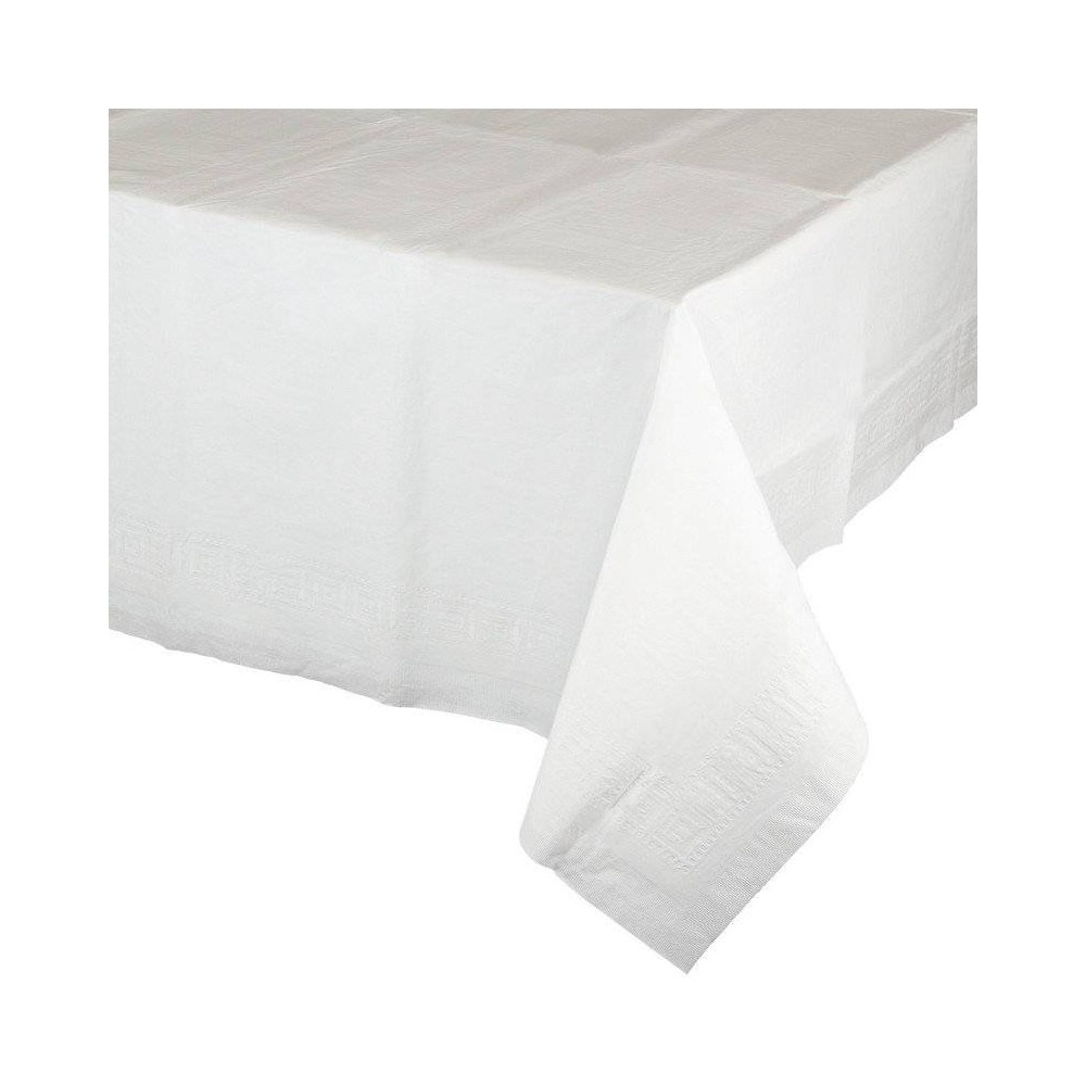 Toalha de Mesa papel forrado com plástico Branco
