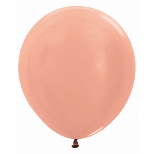 Balão Rosa Dourado Metal R-18 (6 uds)