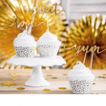 Envoltorios para Cupcakes blanco recortado (10 uds)