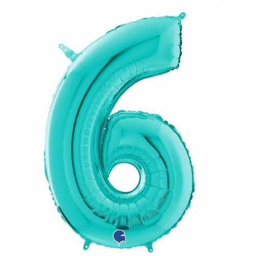 Balão Número "6" Tiffany- 74 cm