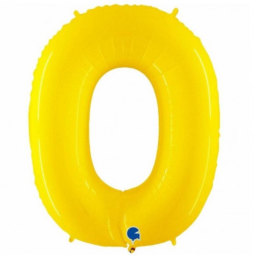 Balão Número "0" Amarelo fluor- 1 m