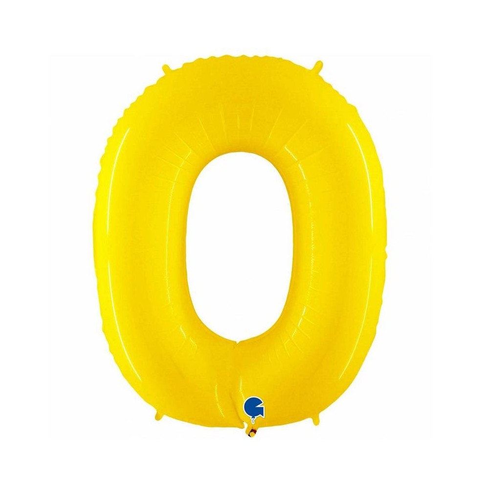 Balão Número "0" Amarelo fluor- 1 m
