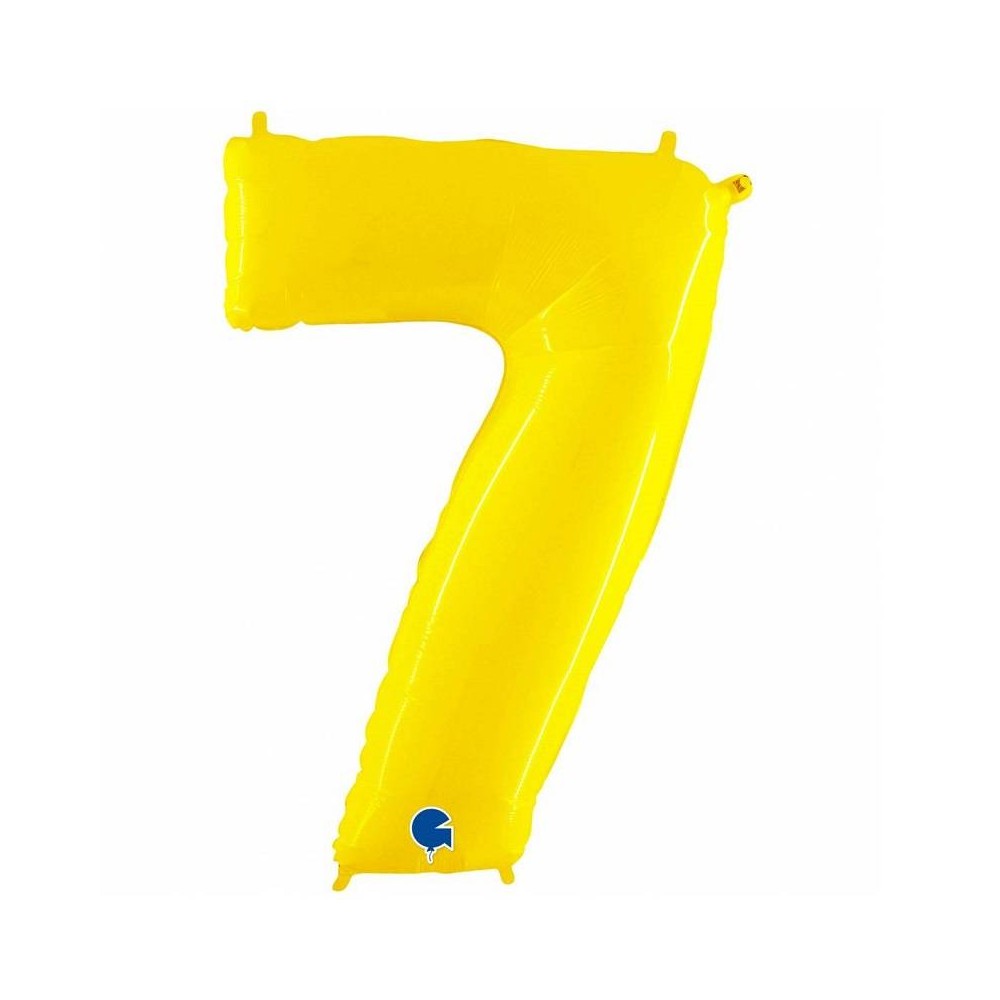 Balão Número "7" Amarelo fluor- 1 m