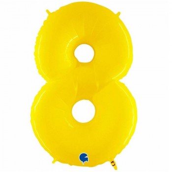 Globo número "8" Amarillo fluo 1 m