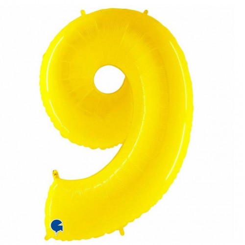 Balão Número "9" Amarelo fluor- 1 m