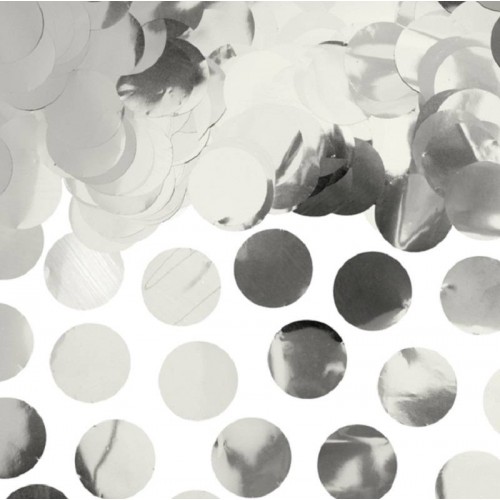 Confeti en circulos color plata (1 ud)
