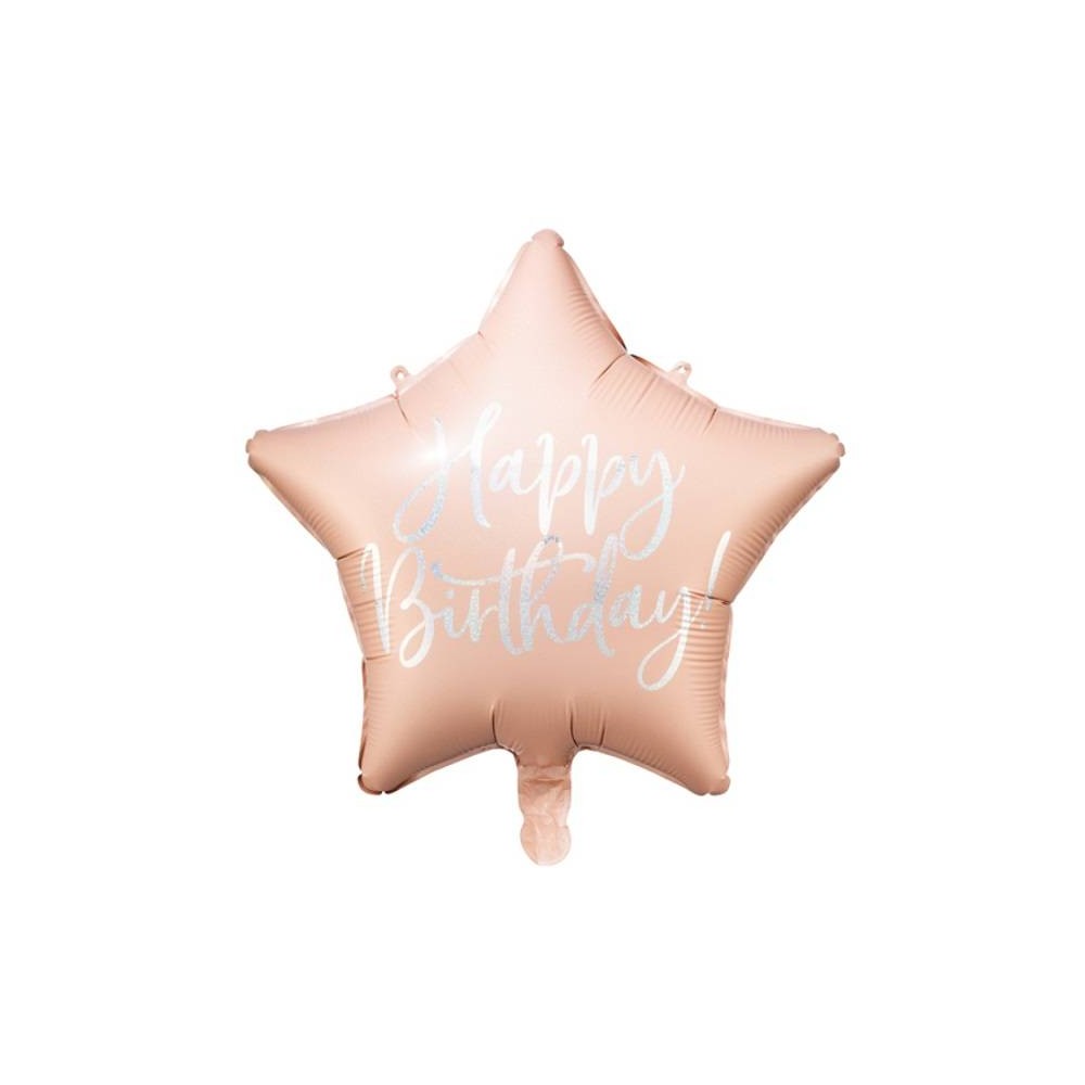 Balão "Happy Birthday" rosa palido
