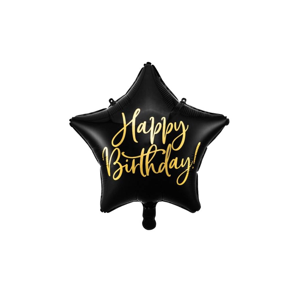 Balão "Happy Birthday" preto