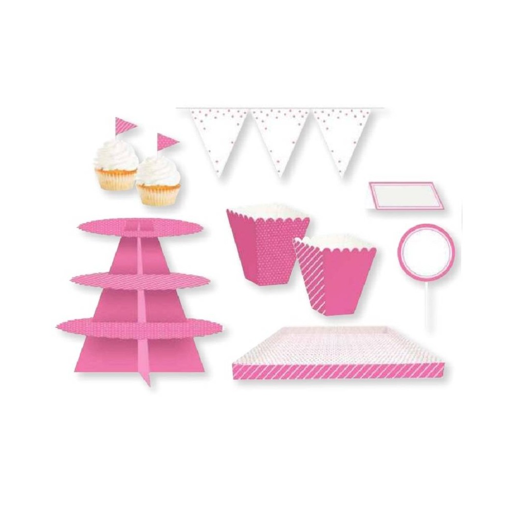 kit de accesorios para candy bar, mesa de dulces 7 piezas, ROSA BABY :  : Productos Handmade