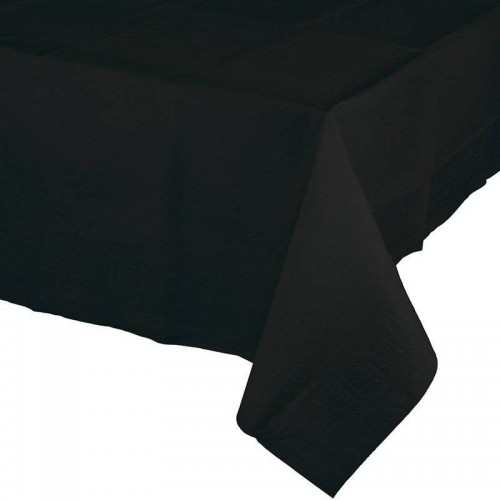 Toalha de mesa de papel forrado com plástico cor preto