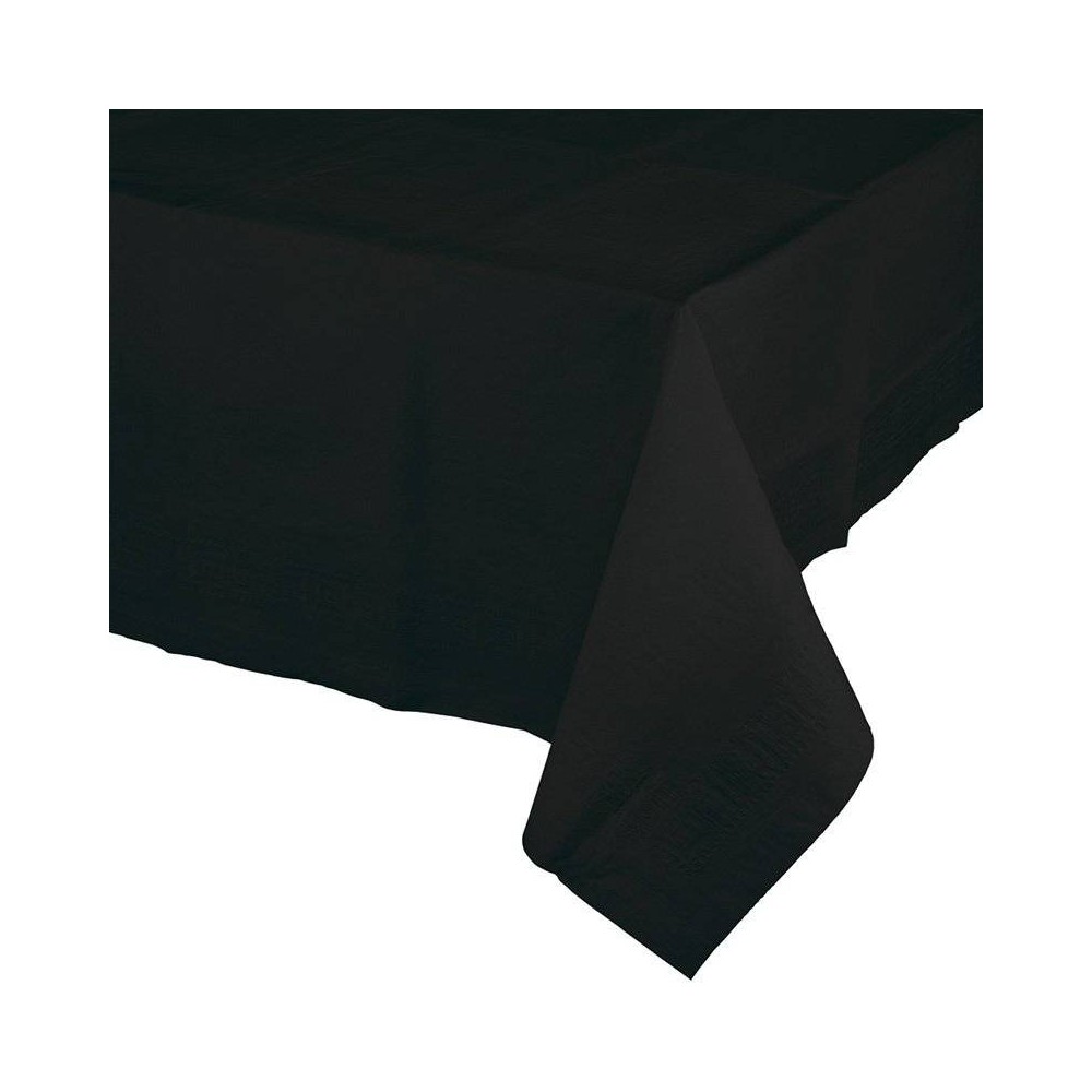 Mantel de papel forrado con plástico color negro