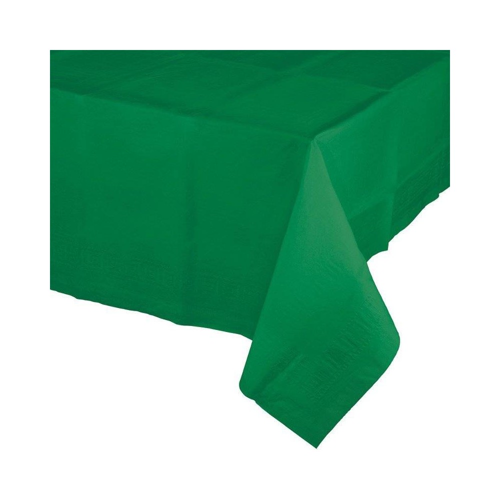Mantel de Papel forrado con Plástico Color verde (1 Ud)