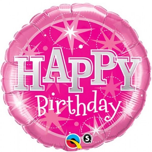 Globo foil "Happy Birthday" rosa 36"