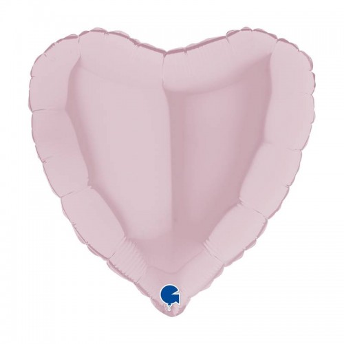 Balão coração rosa mate 45 cm