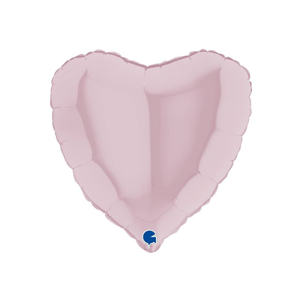 Balão coração rosa mate 45 cm