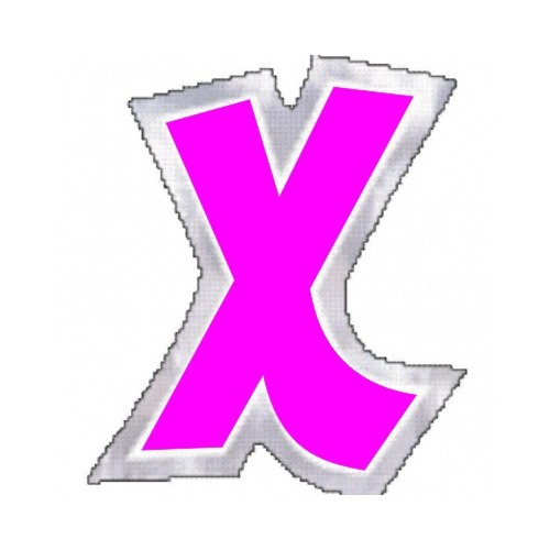 Pegatina Para Globo Letra "X" Color ROSA (1 ud)