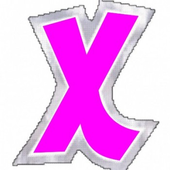 Pegatina Para Globo Letra "X" Color ROSA (1 ud)