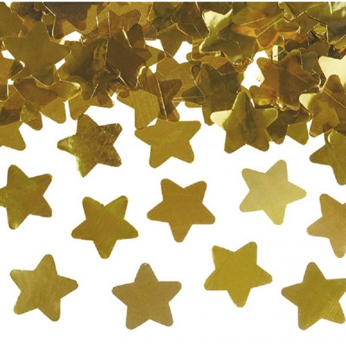 Cañon Confeti estrellas oro 40 cm (1 ud)