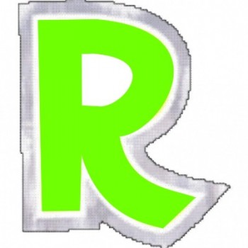 Pegatina Para Globo Letra "R" Color VERDE (1 ud)