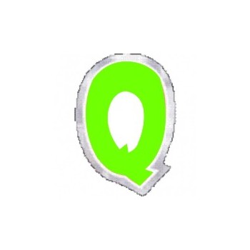 Pegatina Para Globo Letra "Q" Color VERDE (1 ud)