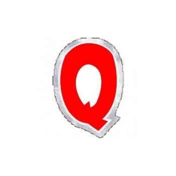 Pegatina Para Globo Letra "Q" Color ROJO (1 ud)