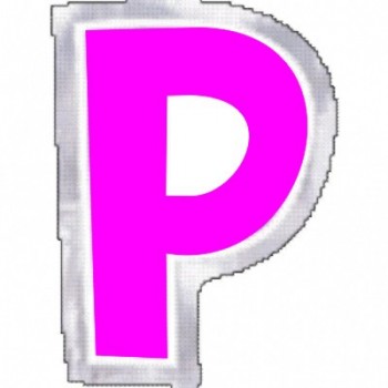 Pegatina Para Globo Letra "P" Color ROSA (1 ud)