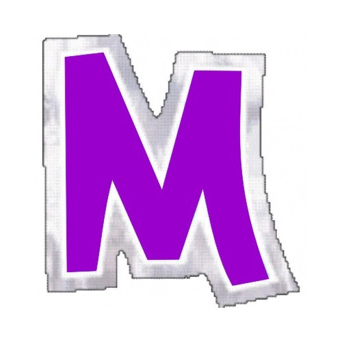 Pegatina Para Globo Letra "M" Color MORADO (1 ud)