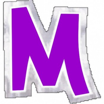 Pegatina Para Globo Letra "M" Color MORADO (1 ud)