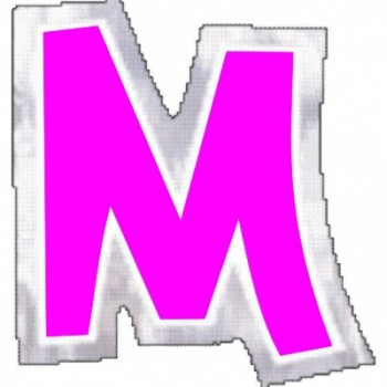 Pegatina Para Globo Letra "M" Color ROSA (1 ud)