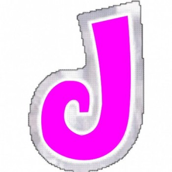 Pegatina Para Globo Letra "J" Color ROSA (1 ud)