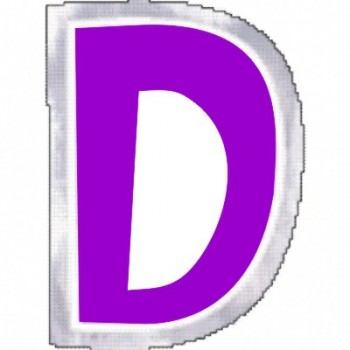 Pegatina Para Globo Letra "D" Color MORADO (1 ud)