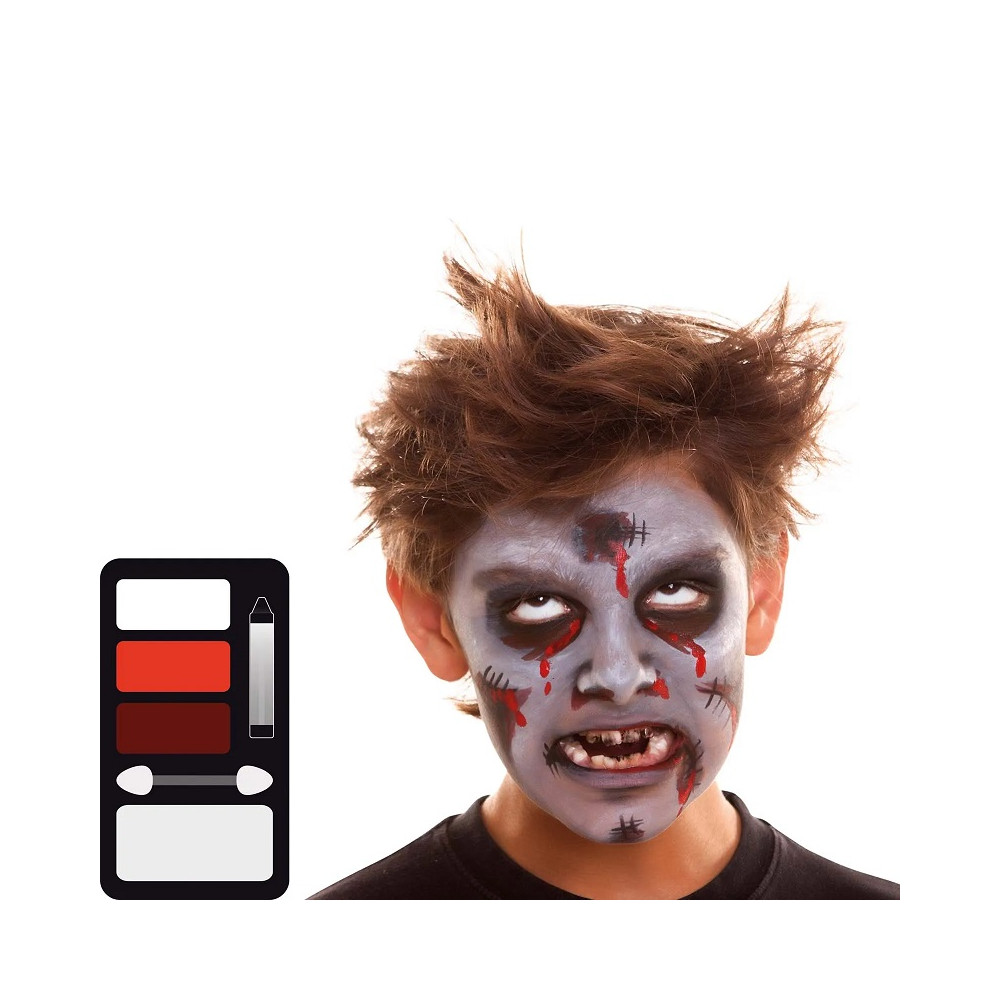 Maquiagem de zumbi para crianças-Pintura em rosto para Halloween 