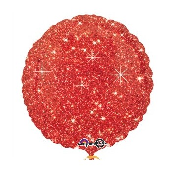 Globo Círculo Rojo Con Chispas 45 cm (1 ud)