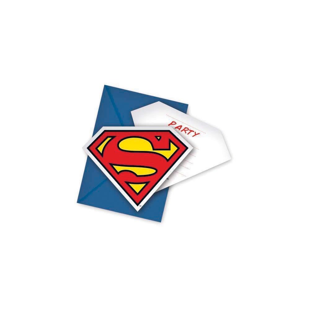 Invitaciones Superman (6 uds)