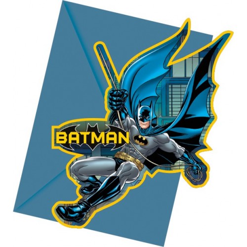Invitaciones Batman (6 uds)