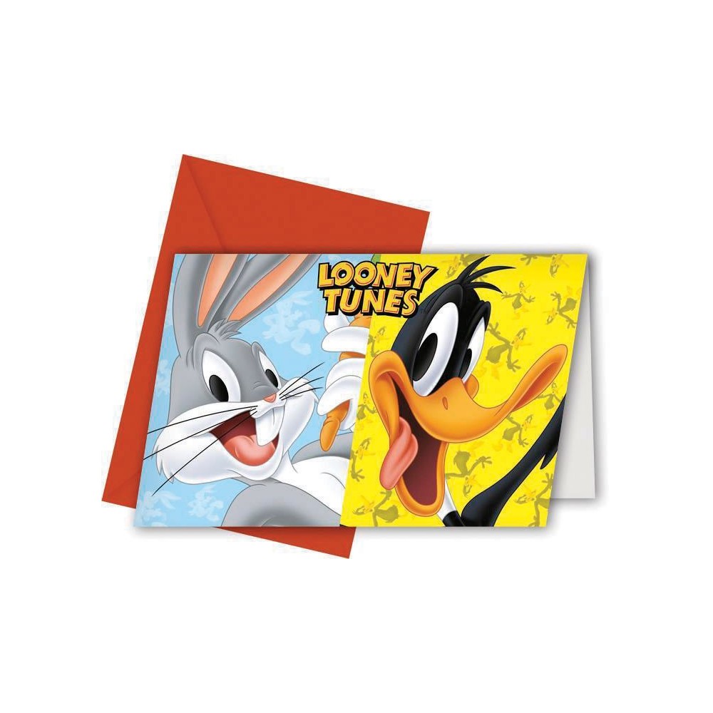 Invitaciones Looney Tunes (6 uds)