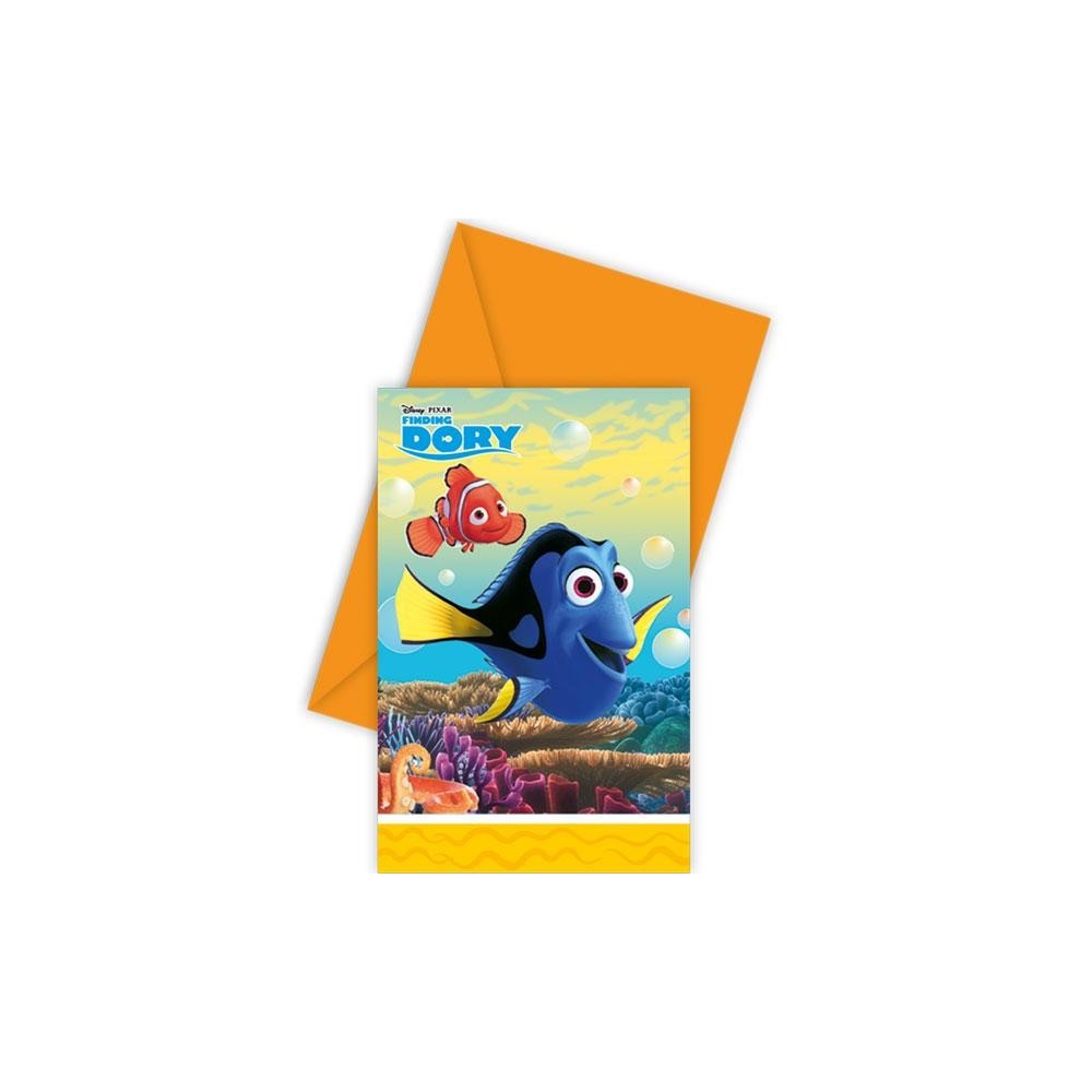 Invitaciones Buscando a Dory (6 uds)